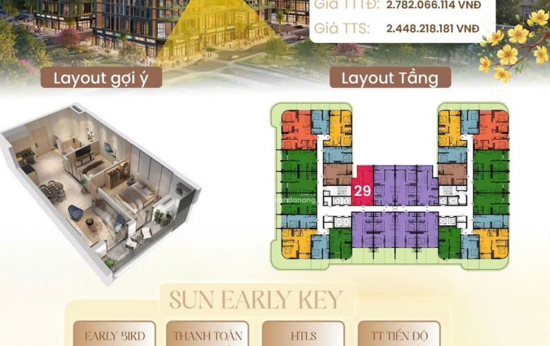 Fours Tower F2 | tuyệt tác sống sang giữa tâm điểm phát triển mới của Đà Nẵng với giá cực rẻ 1.Xtỷ