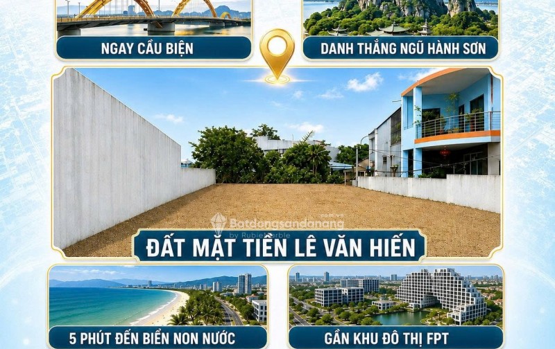 Bán đất mặt tiền Lê Văn Hiến, Đà Nẵng 575,8m2, ngang 10m, giá 30 tỷ