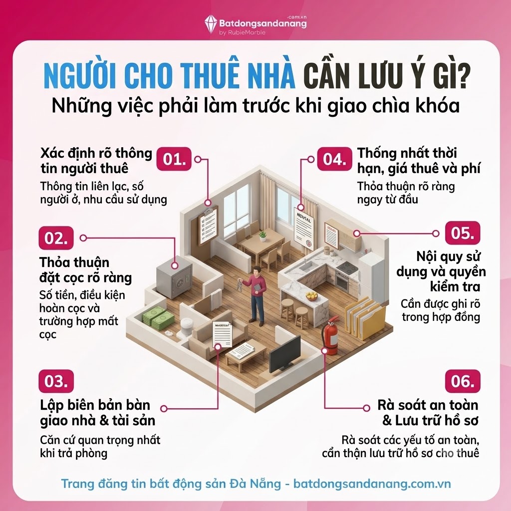Người cho thuê nhà cần lưu ý gì? Những việc phải làm trước khi giao chìa khóa