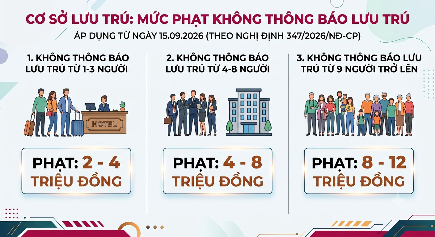 Mức phạt vi phạm cư trú mới từ 15/9/2026, cao nhất 12 triệu đồng
